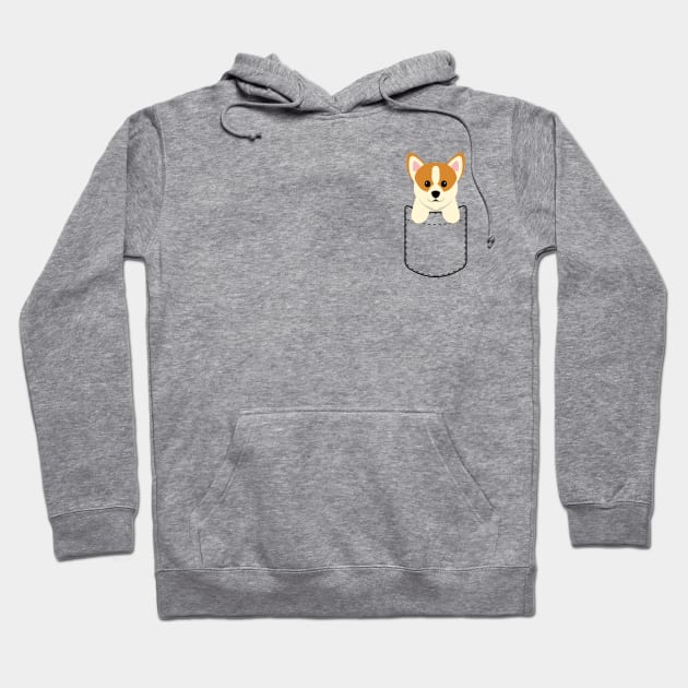 Cute Corgi In Pocket Hoodie by Sleazoid